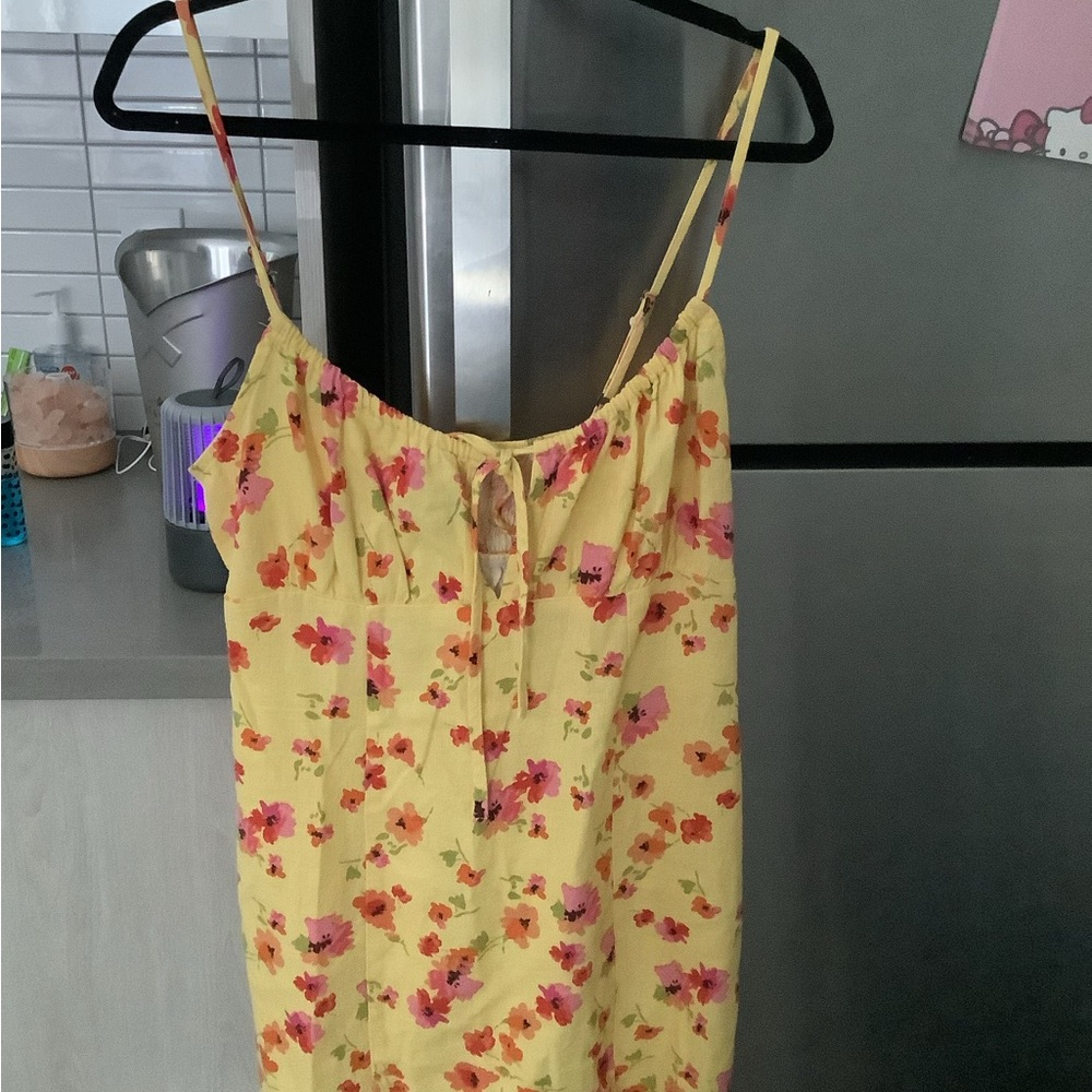Wild Fable Yellow Tie Front summer dress M/L